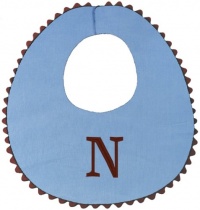 Princess Linens Bon Bon Bib Baby Blue with Brown Trim-N