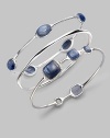 From the Scultura Collection. A delicately crafted piece with five kyanite cabochon stations to create a wonderfully unique style. Sterling silverKyanite cabochonsSlip-on styleDiameter, about 2¾Imported 