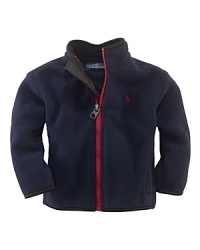 A classic full-zip jacket is crafted from plush Polarfleece® for an ultra-soft feel and a cozy look.