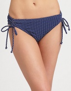 Polka dots add retro appeal to this adorable swim style with flattering ruched sides.Stretch comfortTies on ruched sidesFully lined92% polyester/8% spandexHand washMade in USA of Italian fabric Please note: Bikini top sold separately. 