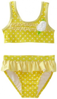 Penelope Mack Baby-girls Infant Two Piece Key West Swimsuit, Yellow, 18 Months