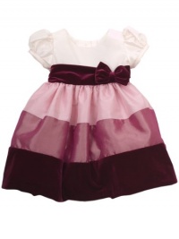 Rare Editions Baby-Girls Infant Colorblock Dress, Ivory/Rose, 12 Months