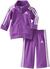 adidas Baby-Girls Infant Iconic Tricot Set, Dark Purple, 6 Months