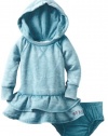 Roxy Kids Baby-Girls Infant Toasty Long Sleeve Hooded Knit Dress, Current Blue, 18 Months