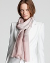 In silky satin, this Burberry scarf showcases the British brand's signature check print in muted pink hues.