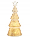 A lovely decoration for any room in your home, this tree figurine from Lenox embraces frosted glass with shimmering gold accents for a touch of pure holiday magic.