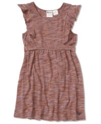 Floaty ruffles on this dress from Roxy give her look a breezy boost.