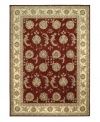 Expand beyond the standard borders of the room-size rectangle with the Nourison 2000 area rug collection. Boasting chic sophistication through shimmering silk highlights and classic design, this rug features a regal ground of deepest burgundy with a tapestry-like pattern of flowers and cream border. Crafted of pure New Zealand wool.