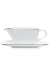 With lightweight construction in fine bone china, a softly squared design and platinum edging, the Mikasa Couture Platinum gravy boat (not shown) offers a new take on sophisticated modern dining.