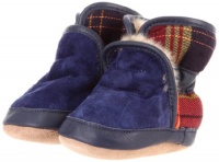 Robeez Kid's Cozy Ankle Bootie (Infant/Toddler), Navy Plaid, 6-12 Months (2.5-4 M US Infant)