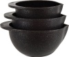 Trudeau Set of 3 Mixing Bowls, Granite and Black