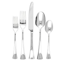 Ginkgo Woodruff 42-Piece Stainless Steel Flatware Set, Service for 8 Plus 2-Piece Hostess Set