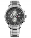 Keep active while looking stylish with this structured steel watch from Tommy Hilfiger.