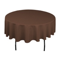 90 in. Round Polyester Tablecloth Chocolate