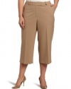 Calvin Klein Women's Plus Size Cropped Trouser, Flax, 14W