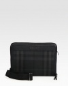 Carry your iPad® or laptop in style in this signature check pattern carryall with padded interior pocket.Zip closureRemovable strap95% nylon/ 5% acrylic13W x 10H x 1DImported