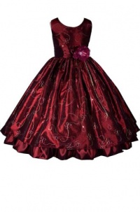 AMJ Dresses Inc Burgundy Fairy Flower Girl Holiday Dress Size 8