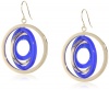 Kenneth Cole New York Modern Monaco Blue and Gold Circle Orbital Earrings