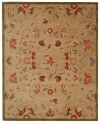 Safavieh Anatolia Collection Handmade Beige and Green Hand-Spun Wool Area Rug, 6-Feet by 9-Feet