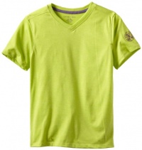 Calvin Klein Boys 8-20 Short Sleeve V-Neck Tee, Washed Limey Heath, Small