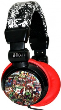 iHip MVF10264RT Marvel Retro Extreme DJ Headphone, Red/Black