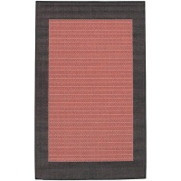 Couristan 1005/4000 Recife Checkered Field Terra Cotta/Black Rug, 5-Feet 10-Inch by 9-Feet 2-Inch