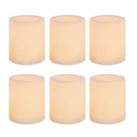 Inglow CG10286WH6 Battery-Operated 1-3/4-Inch Flameless Wax-Covered LED Votive Candle, 6-Pack, White