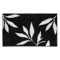 InterDesign Design Leaves Rug, Black/White, 34 Inch X 21 Inch