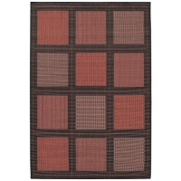 Couristan Recife Summit Indoor/Outdoor Area Rug - Terra Cotta/Black Size - 5.10 x 9.2 ft.