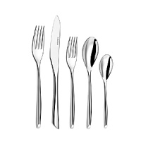 Designed with slim profiles and angular handles, this sturdy stainless steel flatware from Couzon stylishly complements a range of table settings. Set includes one table fork, table knife, medium teaspoon, dessert spoon and dessert fork.