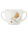 Only the best for baby. The Butterfly Meadow baby cup from Lenox features the colorful garden motif parents love, but in a double-handled design that's ideal for kids.