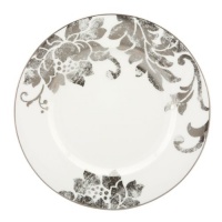 Lenox 822834 Silver Applique Dinner Plate, White