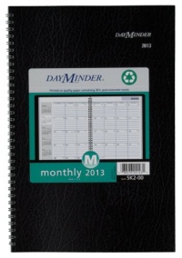 DayMinder Recycled Monthly Planner, 8 x 11 Inches, Black, 2013 (SK2-00)