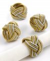 Tie up loose ends at your holiday table with braided napkin rings. Gold and silver cord add effortless polish to festive occasions.