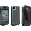 Case-Mate CM019478 Phantom Case with Belt Clip for Apple iPhone 4, iPhone 4S - 1 Pack - Retail Packaging - Cool Grey/Turquoise