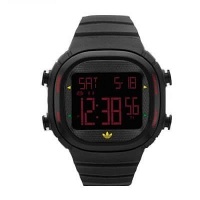 Adidas Men's Seoul ADH2147 Black Rubber Quartz Watch with Digital Dial