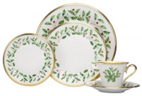 Lenox Holiday 5-Piece Gold-Banded Fine China Place Setting, Service for 1