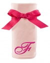 Princess Linens Embroidered Pink Initial Cotton Knit Blanket, F