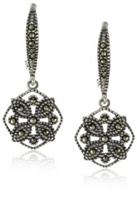 Judith Jack Sterling Silver Marcasite Pave Filigree Drop Earrings