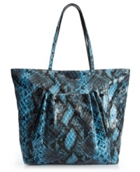 A sassy snakeskin print puts a daring spin on this classic tote shape from FALCHI by Falchi. Subtle pleating and a spacious interior give this bag an everyday exotic appeal.