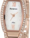 Armitron Women's 753531MPRG Swarovski Crystal NOW Rosegold-Tone Mother-Of-Pearl Dial Bangle Bracelet Watch