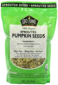 Go Raw Sprouted Pumpkin Seeds, 1 Pound Bags (Pack of 2)