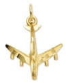 The perfect addition for the jet setter on the go! This intricate 3-dimensional charm features an airplane crafted in 14k gold. Chain not included. Approximate length: 8/10 inch. Approximate width: 6/10 inch.