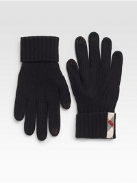 Maintain access to all your electronic devices with these luxurious cashmere gloves with ink touch detail and signature check trim.Length, about 10CashmereDry cleanImported