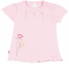 Kushies Baby-Girls Newborn Rose Garden Short Sleeve T-shirt, Pink, 12 Months