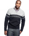 A fairisle print on this Geoffrey Beene sweater adds distinction to your everyday look.