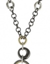 Anne Klein Mixed Metal Gold-tone and Hematite Plated Frontal Necklace