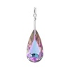 Sterling Silver Teardrop Shaped Vitrail Light Crystal 1.5 inch Long Pendant Made with Swarovski Elements