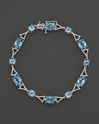 Badgley Mischka Blue Topaz And Diamond Bracelet