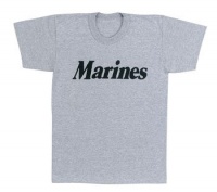 Kids Marines Grey Physical Training T-Shirt-LARGE